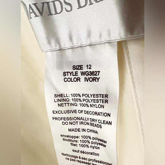 David’s bridal style WG3627 ivory corset back ball gown. - Picture 9 of 9